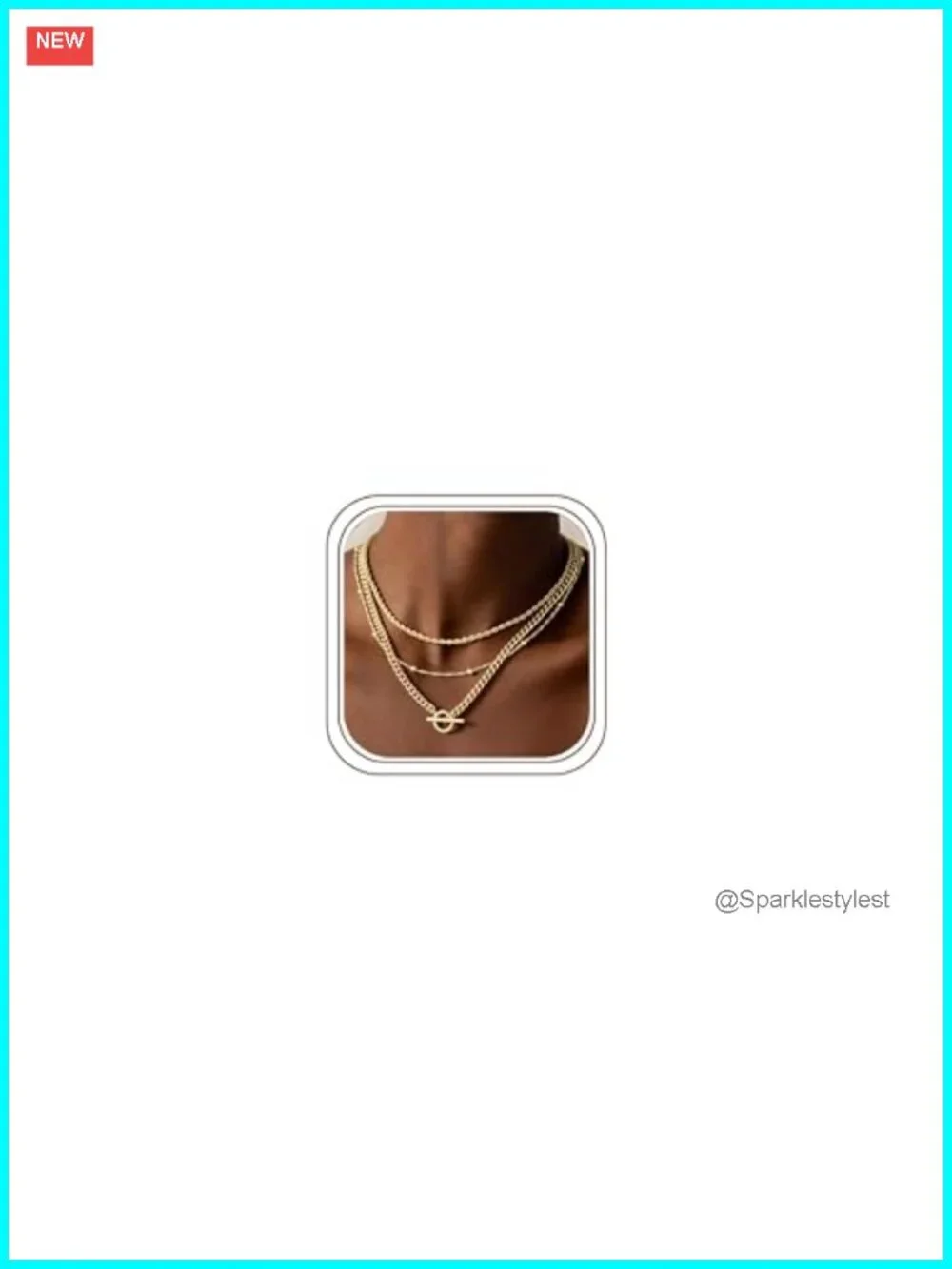 Layered Necklace Set 14K Gold Plated Cuban Paperclip Chain 15-17in